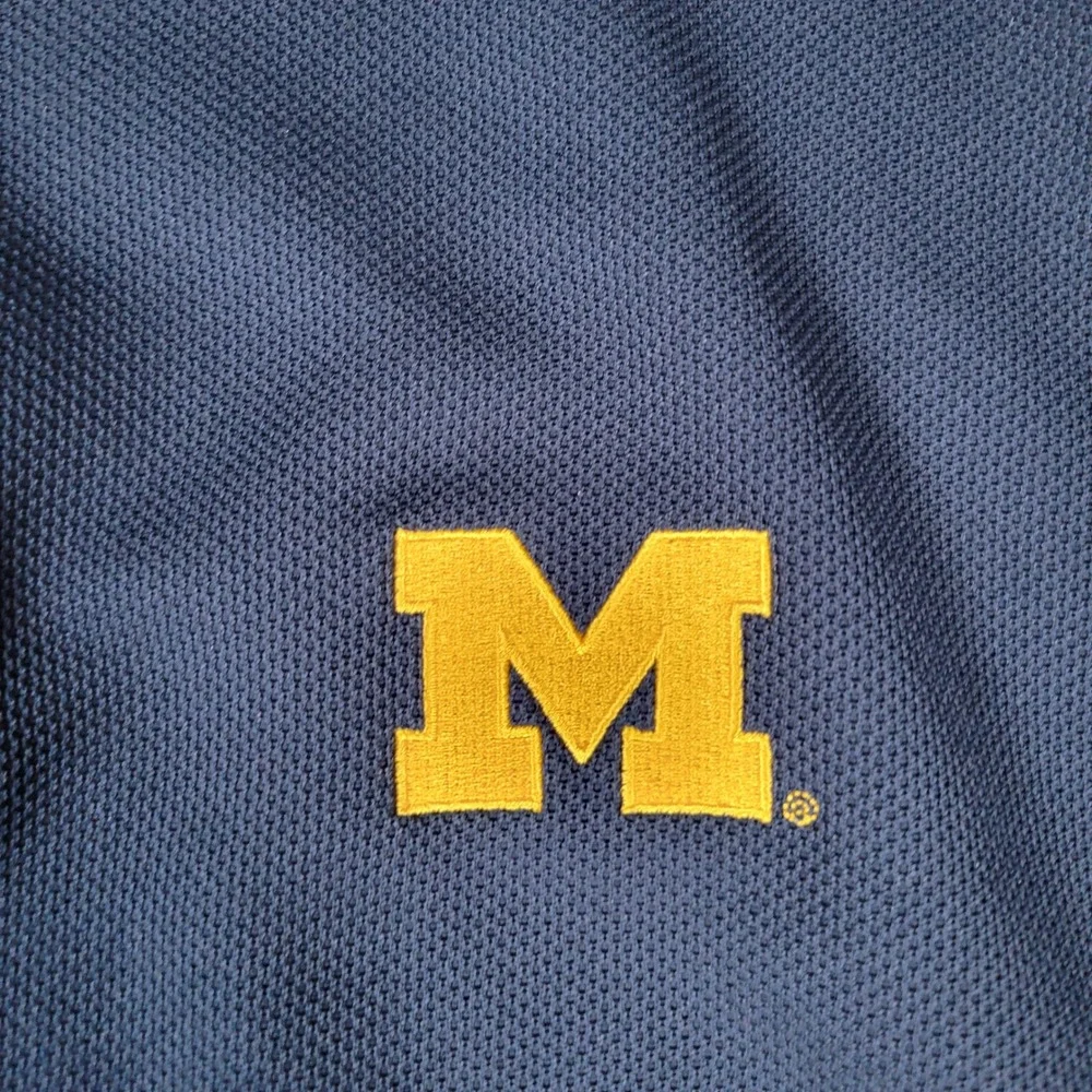 Nike Polo Shirt Mens XXL Blue Michigan Wolverines Dri-FIT Colorblock Authentic - Picture 7 of 16